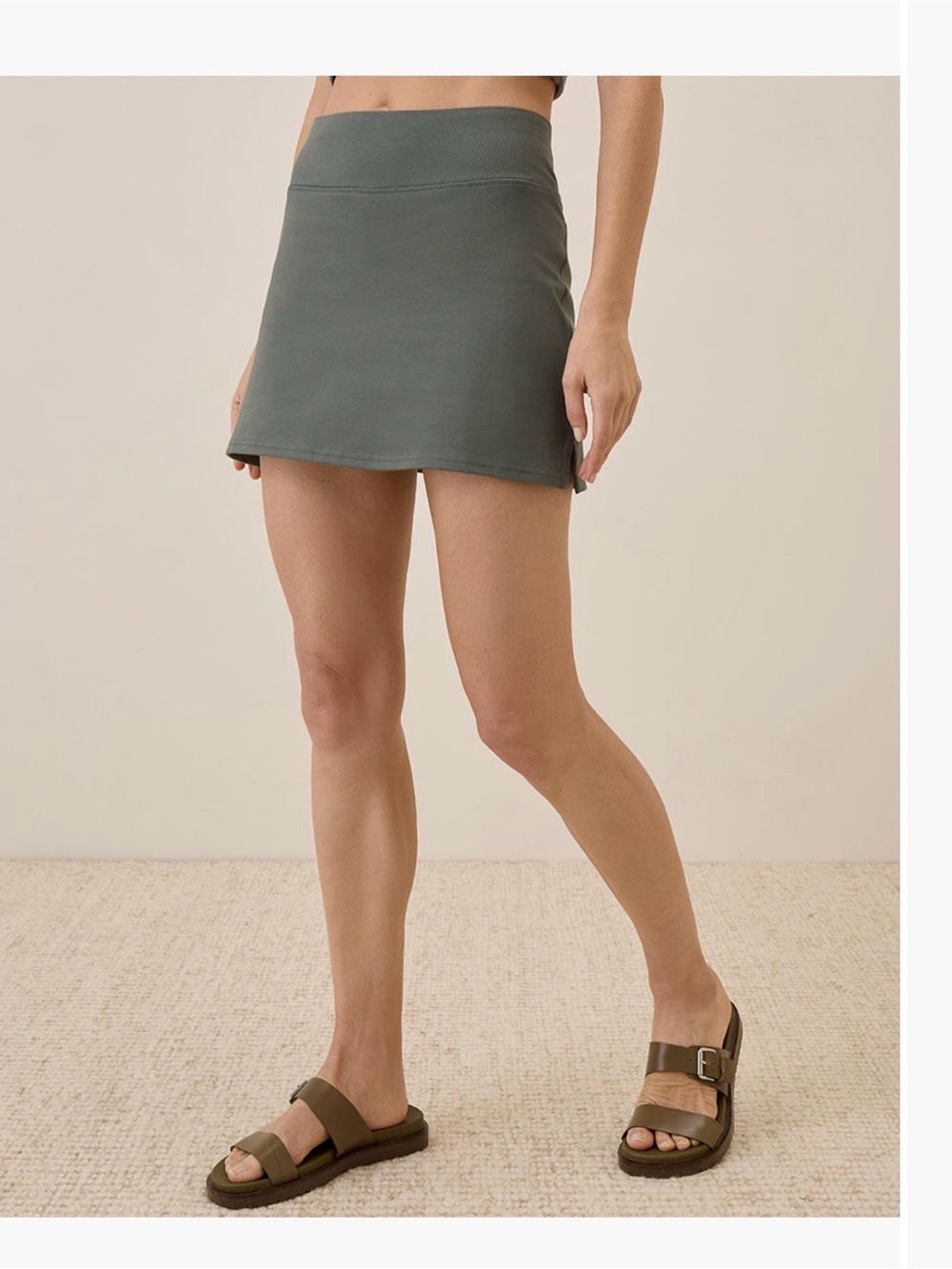 Pact On the Go-To Organic Cotton Pocket Skort Castor Grey SIZE SMALL